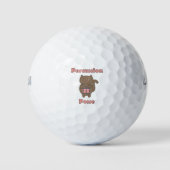 Schattige Cat Drummer Percussie Troep Funny Musicu Golfballen (Voorkant)