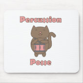 Schattige Cat Drummer Percussie Troep Funny Muzika Muismat (Voorkant)