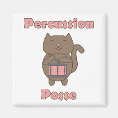 Schattige Cat Drummer Percussie Troep Muzikant Car Magneet (Voorkant)
