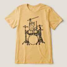 Schattige Cat Drummer Speelt Drumstel