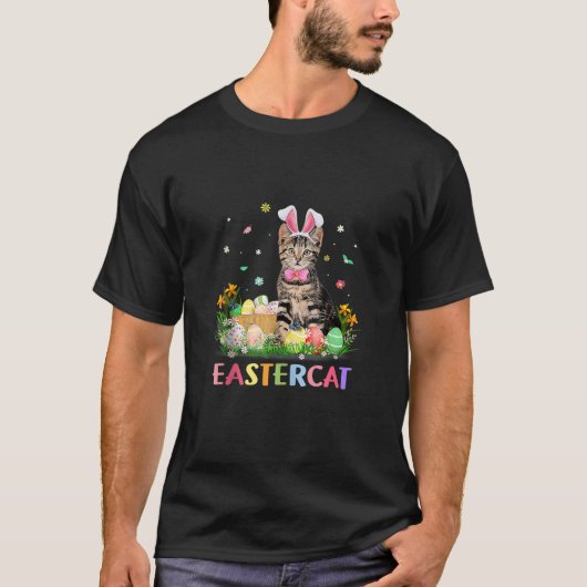 Schattige Cat Eastercat Funny Paasdag Vakantie Kon T-shirt (Voorkant)