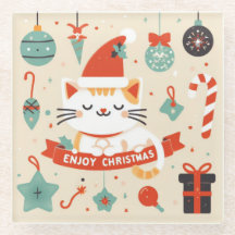 Schattige Cat Enjoy Christmas seizoen