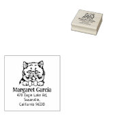 Schattige Cat Exotic-retouradres Rubberstempel (Gestempeld)