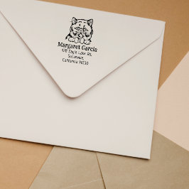 Schattige Cat Exotic-retouradres Rubberstempel