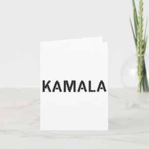 Schattige Cat Face Kamala Letter Grappig Ontwerp Kaart