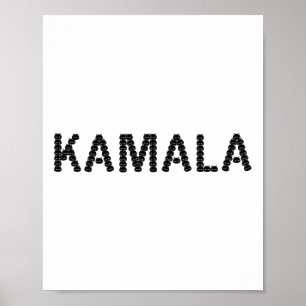 Schattige Cat Face Kamala Letter Grappig Ontwerp Poster