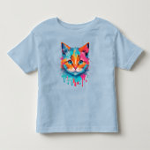 Schattige Cat Face veelkleurig ontwerp Kinder Shirts (Voorkant)