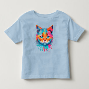 Schattige Cat Face veelkleurig ontwerp Kinder Shirts