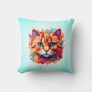Schattige Cat Face veelkleurig ontwerp Kussen