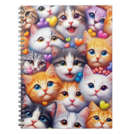Schattige Cat Faces Spiral Notitieboek