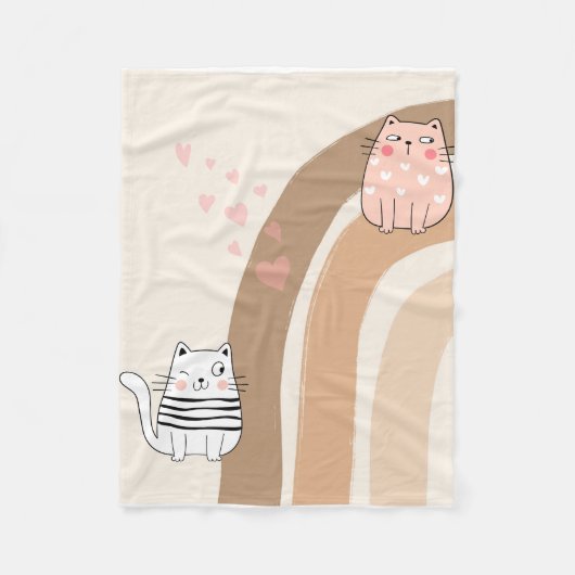 Schattige Cat Fallin verliefd op Fleece Blanket (Voorkant)