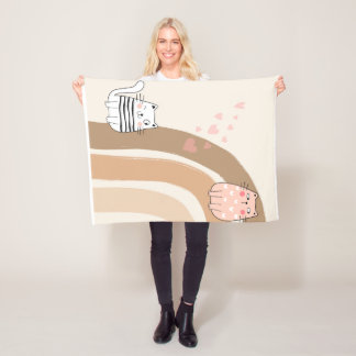 Schattige Cat Fallin verliefd op Fleece Blanket Deken