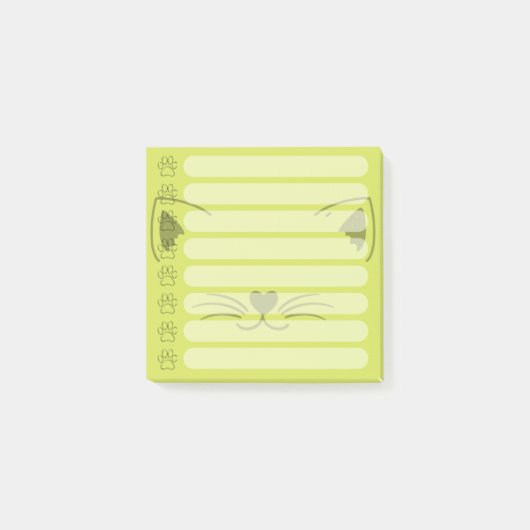 Schattige Cat gepersonaliseerde Post-it notities Post-it® Notes (Voorkant)
