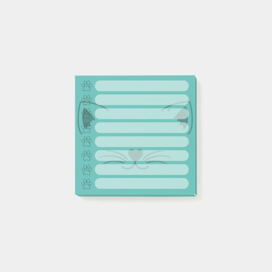 Schattige Cat gepersonaliseerde Post-it notities Post-it® Notes (Voorkant)