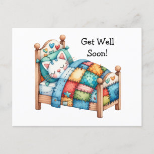 Schattige Cat Get Well Soon Briefkaart