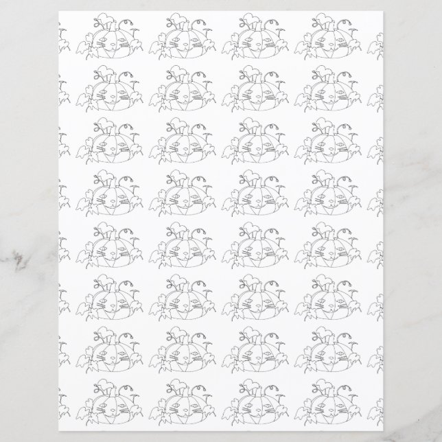 Schattige Cat Gezicht Pompoenen Halloween Scrapboo (Voorkant)