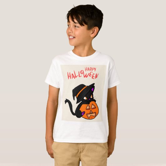 Schattige Cat Halloween Fun - Eindeloos feest! T-shirt (Voorkant volledig)