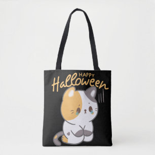 Schattige Cat Happy Hallowen Tote Bag