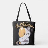 Schattige Cat Happy Hallowen Tote Bag (Achterkant)