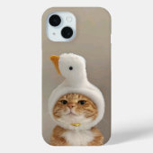 Schattige Cat in Duck Pet iPhone 15 Hoesje (Achterkant)
