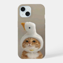 Schattige Cat in Duck Pet iPhone 15 Hoesje