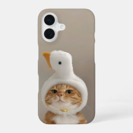 Schattige Cat in Duck Pet iPhone 16 Slim Fit Hoesj Hoesje