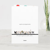 Schattige Cat Killer Shark Birthday Wenskaart Kaart (Achterkant)