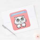 SCHATTIGE CAT KINDER VIERKANTE STICKERS (Envelop)