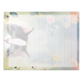Schattige Cat Lined Stationery Paper - Wide Pink R Notitieblok (Voorkant)