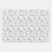 Schattige Cat Love Blue thema Inpakpapier Vel (Voorkant 3)