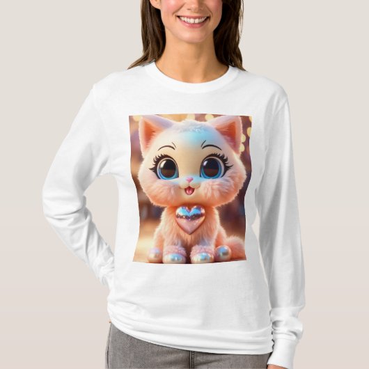 Schattige Cat Lover's T-Shir T-shirt (Voorkant)