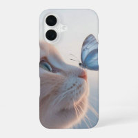 Schattige Cat met Butterfly iPhone 16 Hoesjes