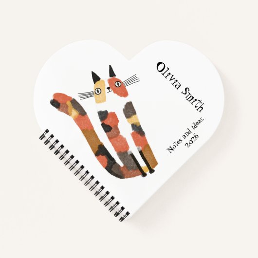 Schattige Cat Notitieboek – Gepersonaliseerd tijds (Voorkant)