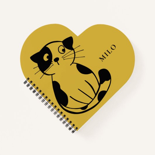 Schattige Cat Notitieboek met Custom Name Design (Voorkant)