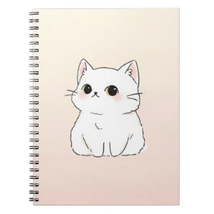 Schattige Cat Notitieboek — Minimalistisch pastel