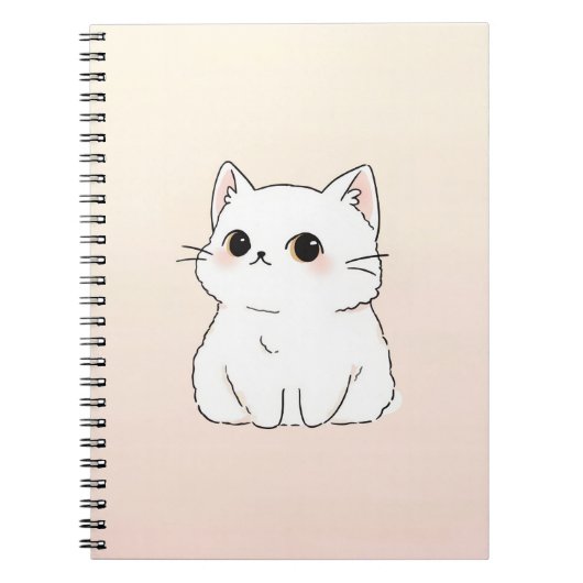Schattige Cat Notitieboek — Minimalistisch pastel (Voorkant)