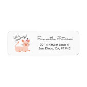 Schattige Cat Party Invitation Retouradres Etiket (Voorkant)