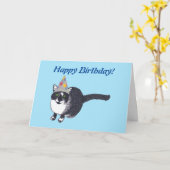 Schattige Cat Party Pet Happy Birthday Kaarten (Gele Bloem)