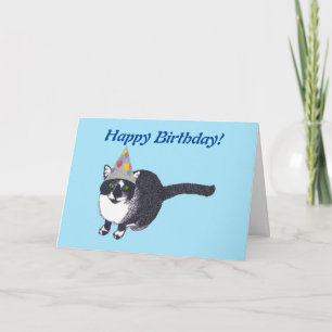 Schattige Cat Party Pet Happy Birthday Kaarten