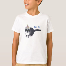 Schattige Cat Party Pet Verjaardag Leeftijd Tshirt