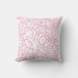 Schattige Cat Patten met ASL ILY-teken - ASL Desig Kussen