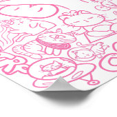 Schattige Cat Patten met ASL ILY-teken - ASL Desig Poster (Hoek)