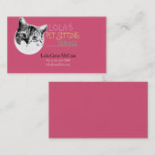Schattige Cat Pet Sitting Service-Visitekaartje Visitekaartje (Voorkant / Achterkant)