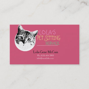 Schattige Cat Pet Sitting Service-Visitekaartje Visitekaartje