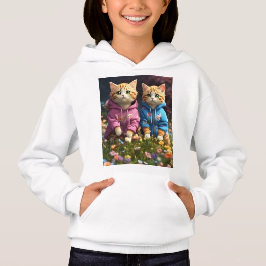 Schattige Cat Print T-shirt voor kinderen - Fun &  (Voorkant)