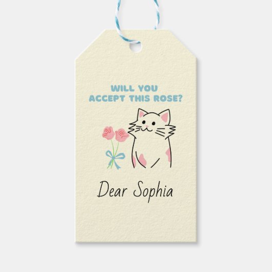 Schattige Cat&Roos CadeauLabels (Voorkant)