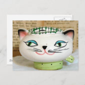 Schattige Cat Salt Shaker uit 1958 Briefkaart (Voorkant / Achterkant)