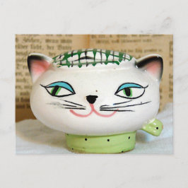 Schattige Cat Salt Shaker uit 1958 Briefkaart