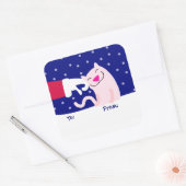 Schattige Cat & Santa Gift Label (Envelop)