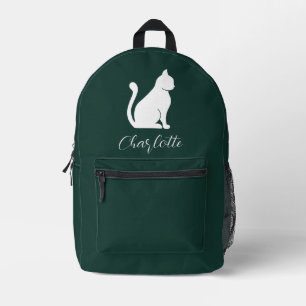 Schattige Cat Script Monogram Aangepast Bedrukte Rugzak